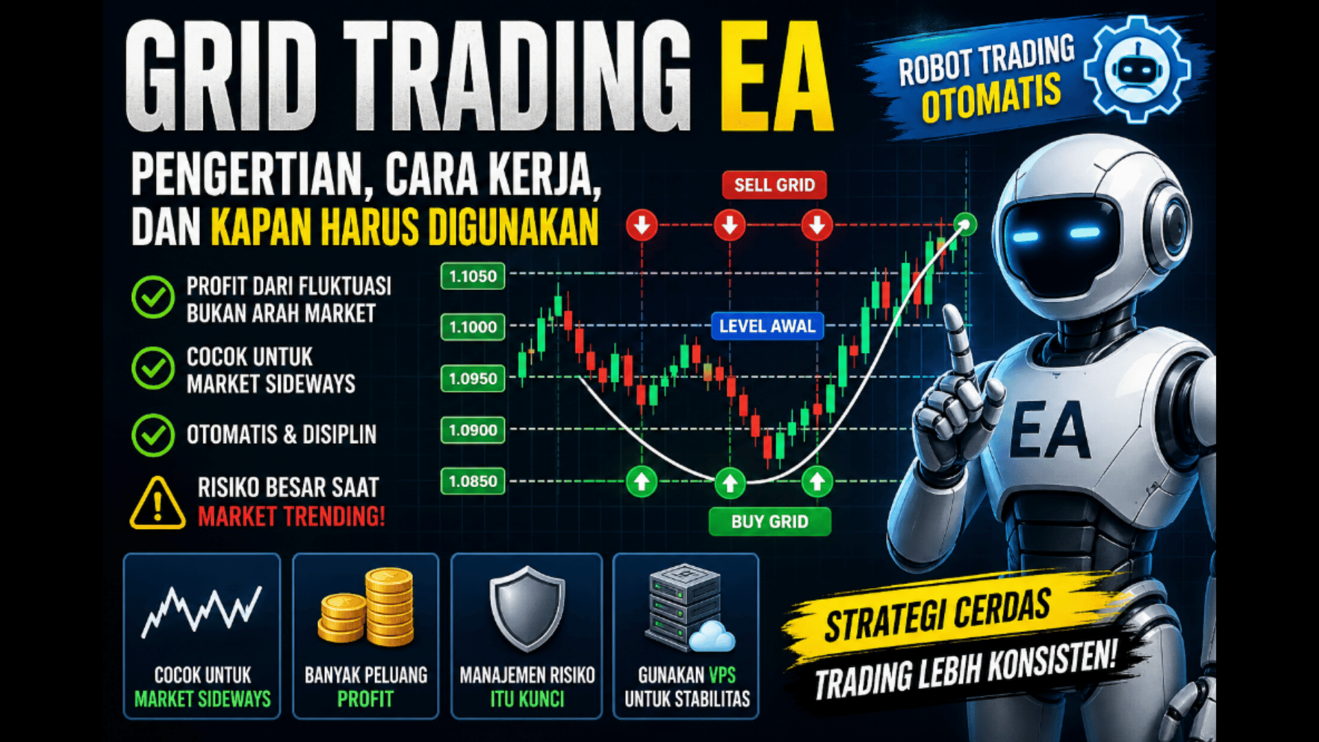 Grid Trading EA: Pengertian, Cara Kerja, Risiko, dan Kapan Harus Digunakan